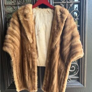 Vintage 1950’s Mink Stole Caplet Luxurious Fur Coat Holiday shrug
